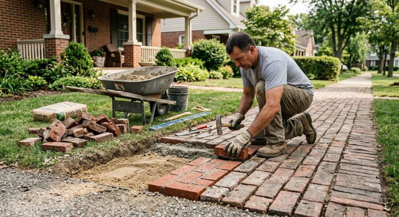 Entryway Brick Repair in Kansas City, KS